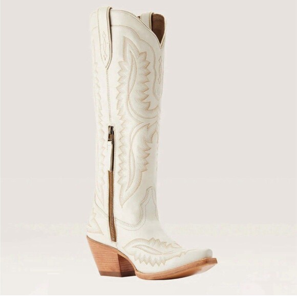 New ARIAT WOMEN'S 9 B WHITE LEATHER CASANOVA WESTERN BOOTS SNIP TOE Cowboy Rodeo - Picture 2 of 11